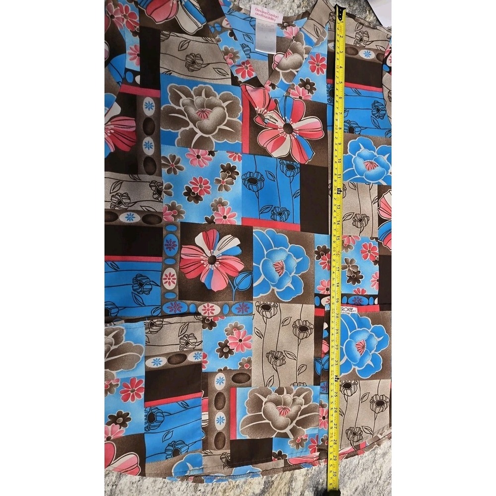 Cherokee Uniforms Floral Medical Top Size M - Picture 5 of 5